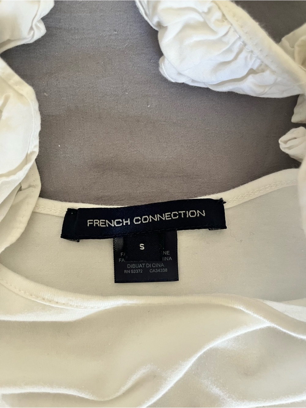 French Connection White Ruffle-Strap Tank Top - Picture 2 of 3